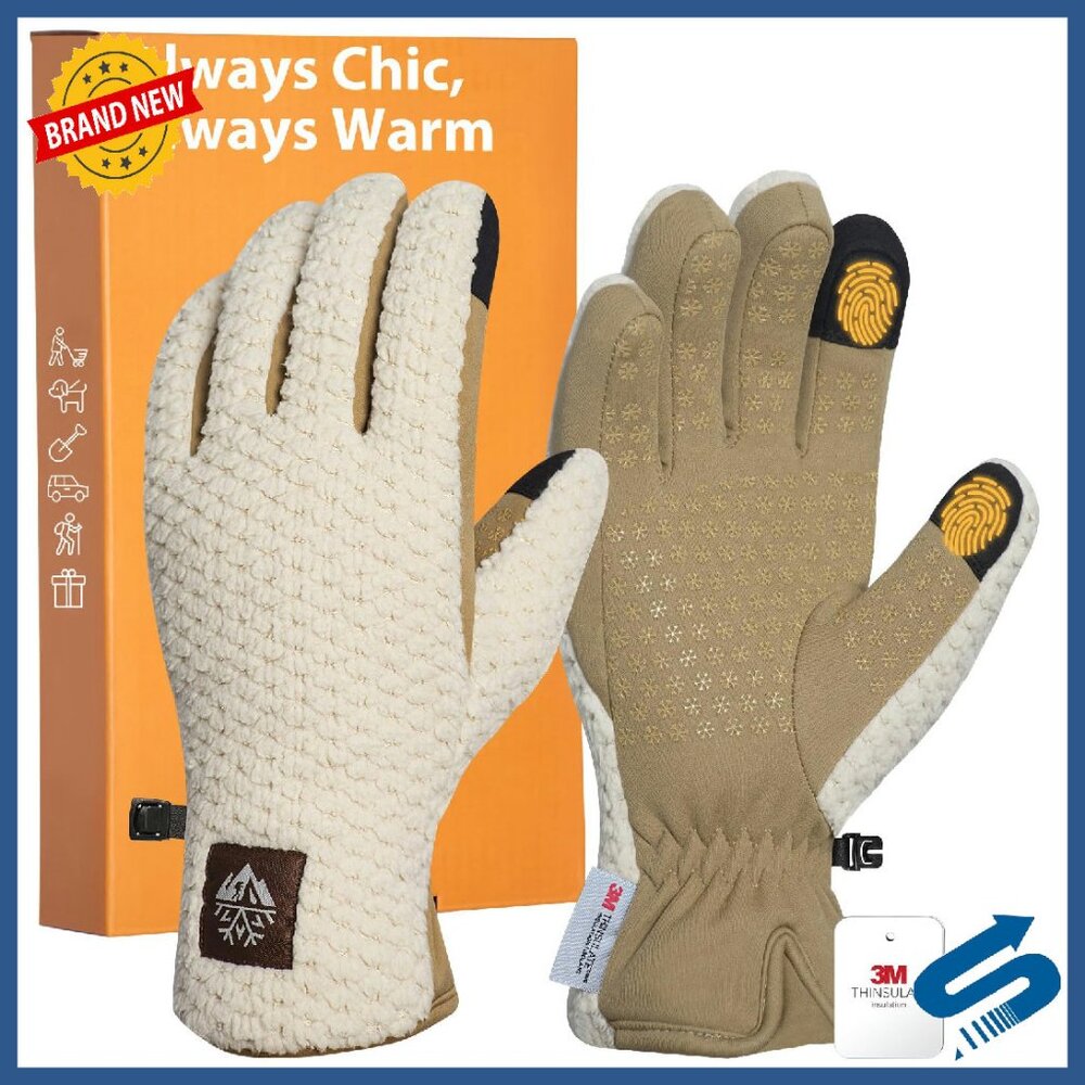 Women's Winter Gloves Touchscreen Fleece Lined 3m Thinsulate Non-Slip